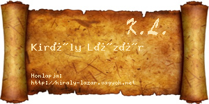 Király Lázár névjegykártya