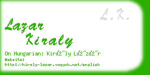 lazar kiraly business card